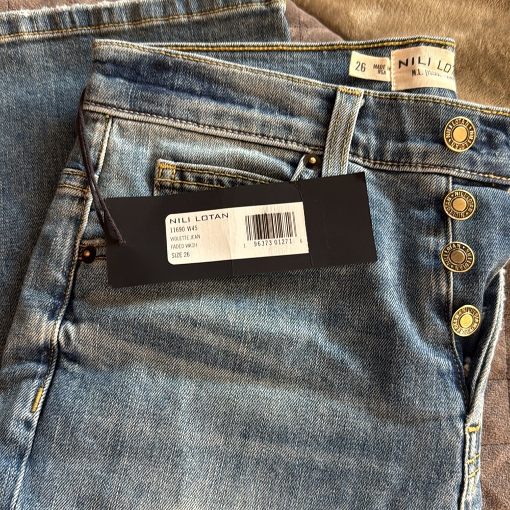 NILI LOTAN Violette Jean faded wash 26 NWT (OTR0034) - Picture 5 of 6